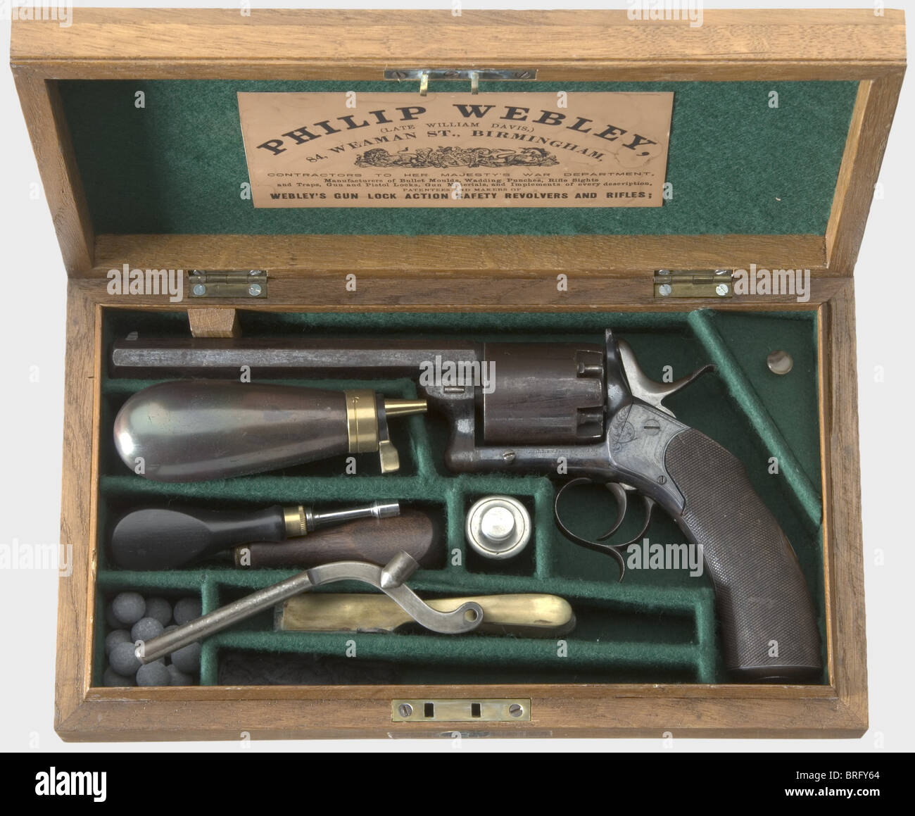 Ball Revolver Ein Cap-and-Ball Revolver Webley Mod. 1853 in einem Fall,cal..463 PERC ...