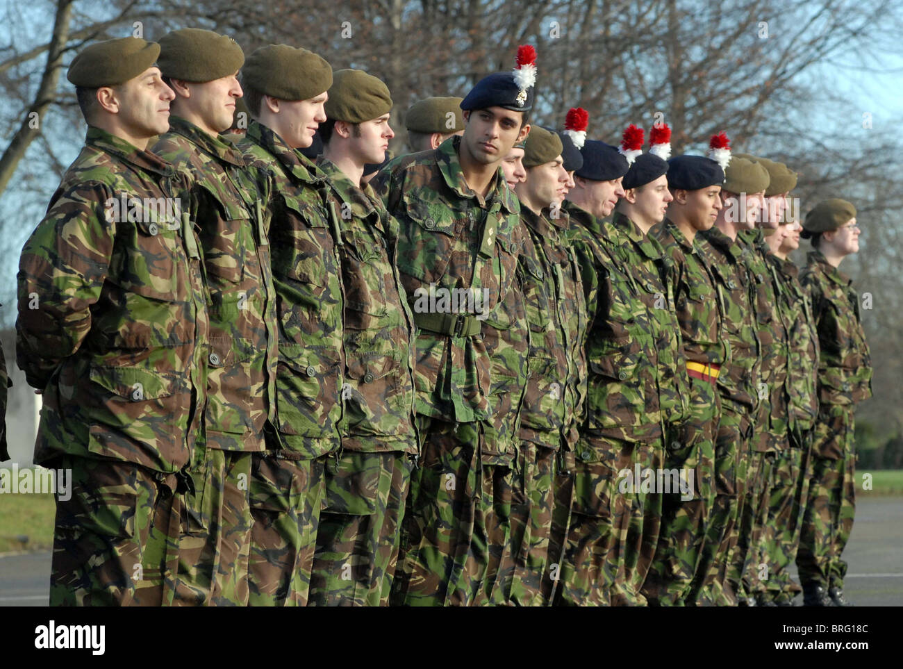 Leutnant Michael James von den Royal Fusiliers Regiment mit territoriale Armee behält sich der Mercian Regiment. Stockfoto