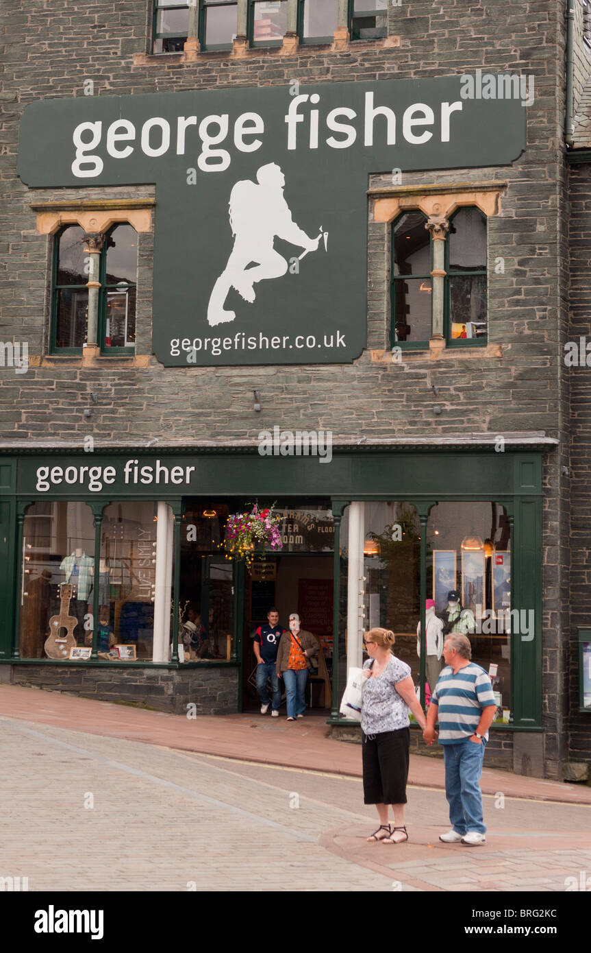 Der George Fisher-Shop speichern in Keswick, Cumbria, England, Großbritannien, Uk Stockfoto