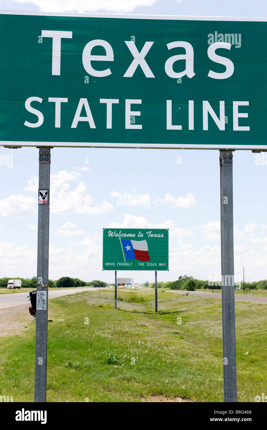 Texas Zustand-Zeile-Zeichen Stockfoto