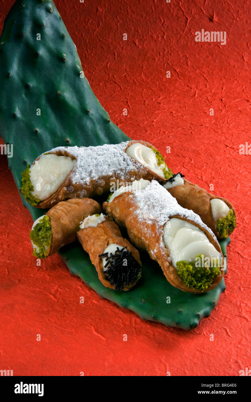 Italien, Sizilien, Cannoli, traditionelle Lebensmittel Stockfoto