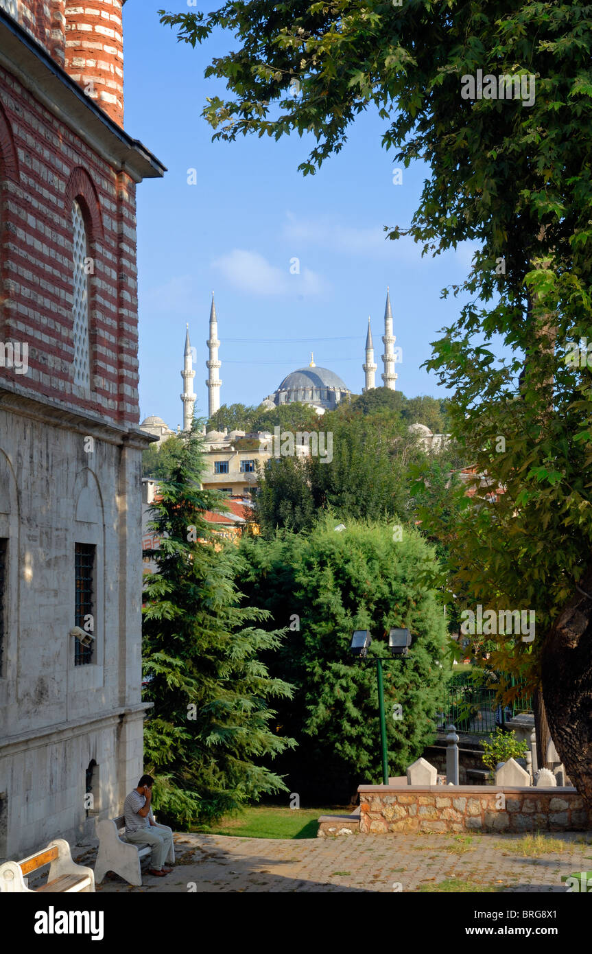 Süleymaniye Camii gesehen vom Atatürk Bulvari Stockfoto