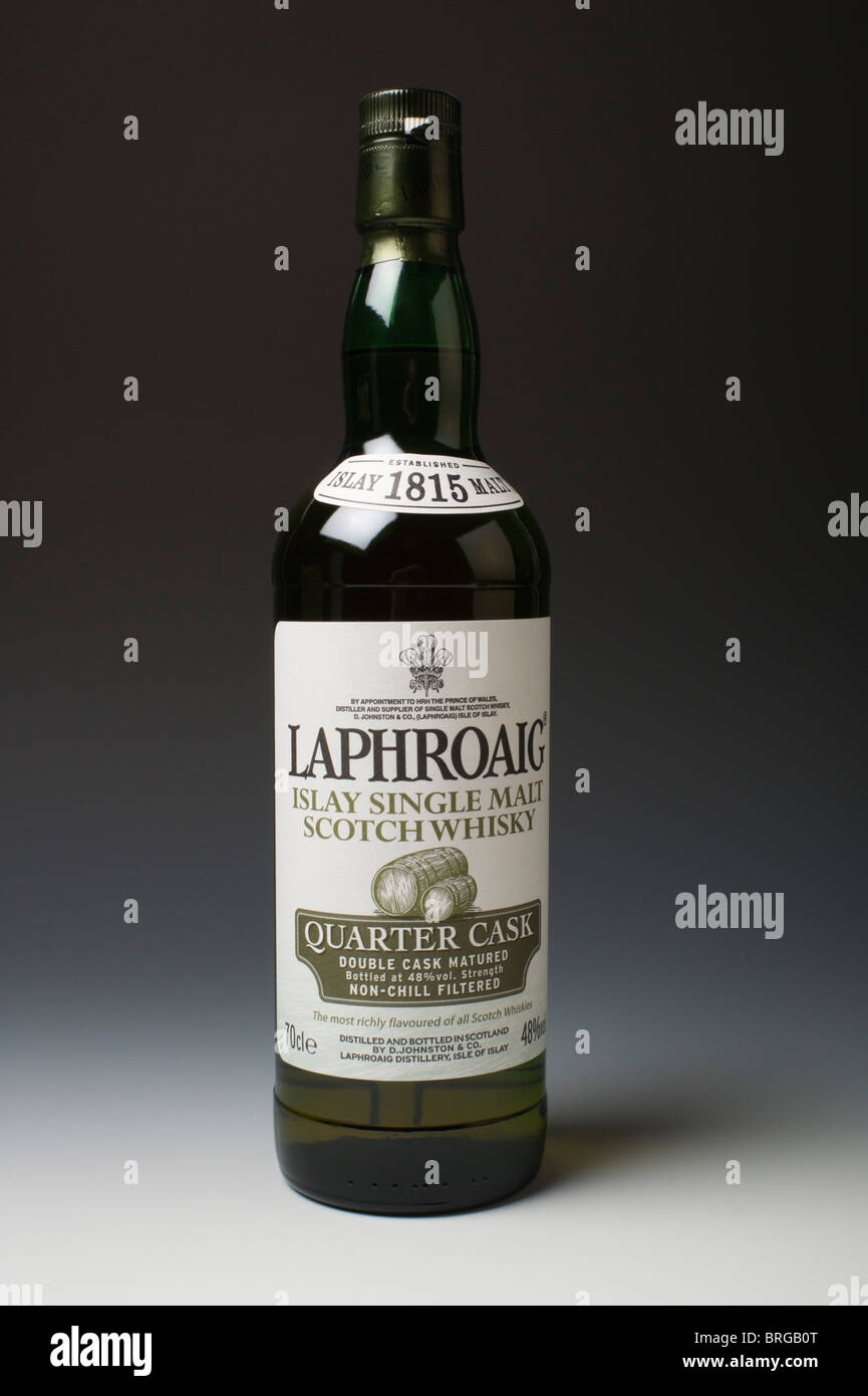 Laphroaig Quarter Cask single-Malt-Doppel-Fass gereift Islay Scotch Whisky 48 % Alkoholgehalt - Kenner Insel Malz Stockfoto