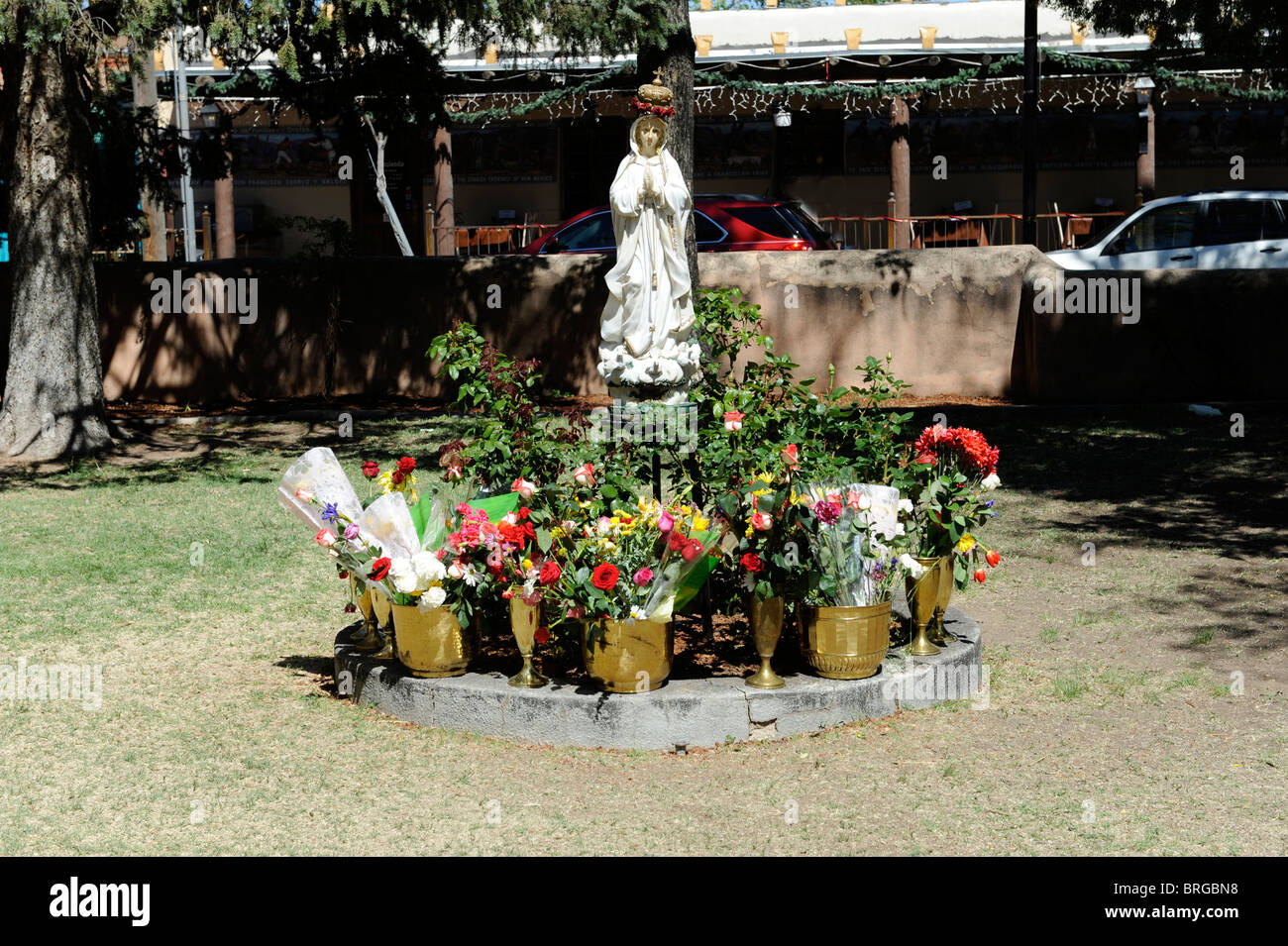 Religiöse Statue der Gottesmutter in alte Stadt Albuquerque, New Mexico Stockfoto