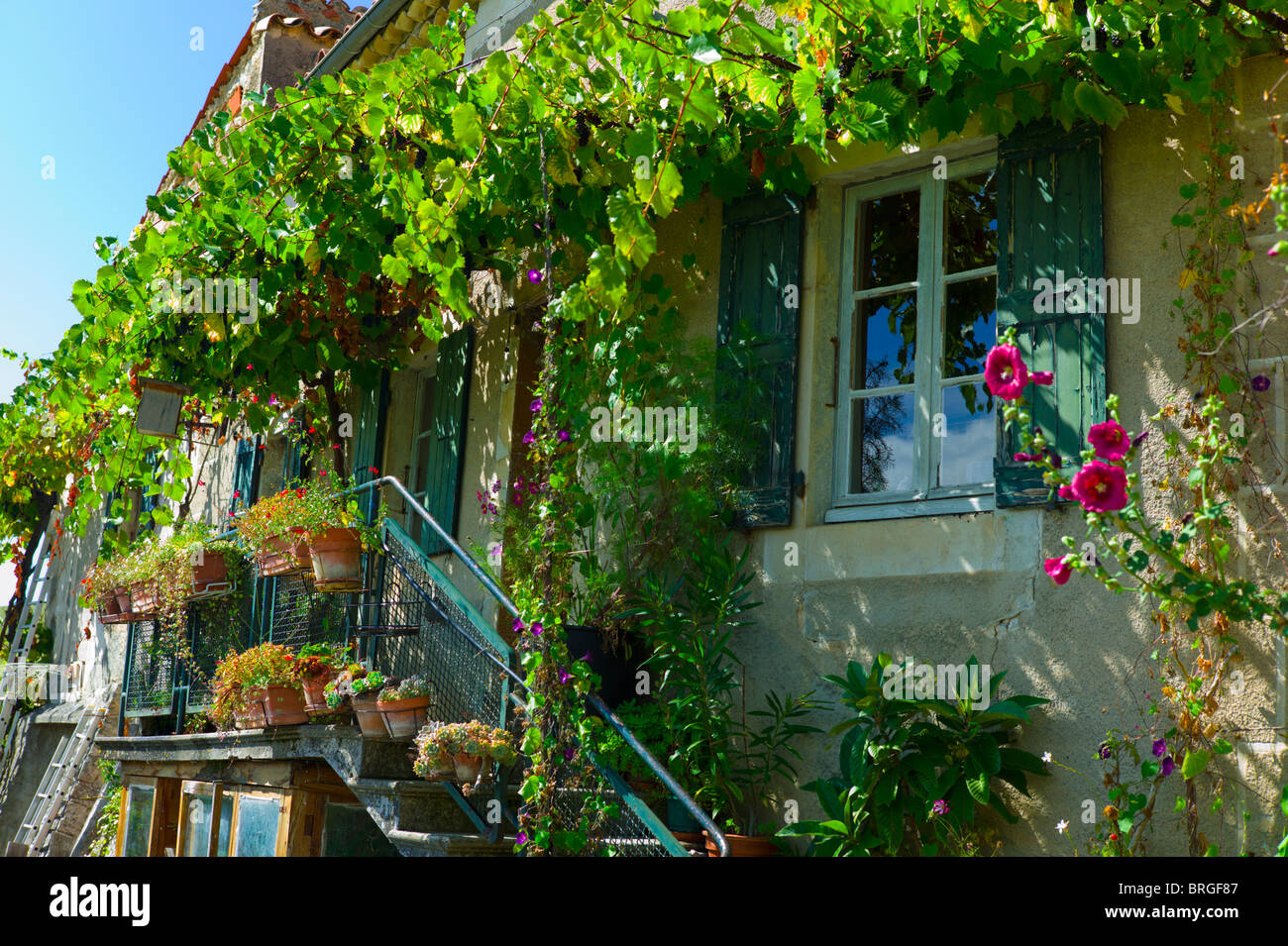 Fassade eines französischen Landhauses Drome Tal Stockfoto