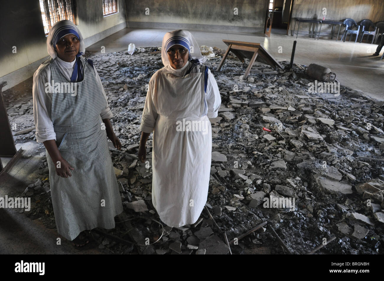 In Orissa, acht Monate nach dem Beginn der schlimmsten antichristlicher Gewalt seit Unabhängigkeit Indiens. Stockfoto