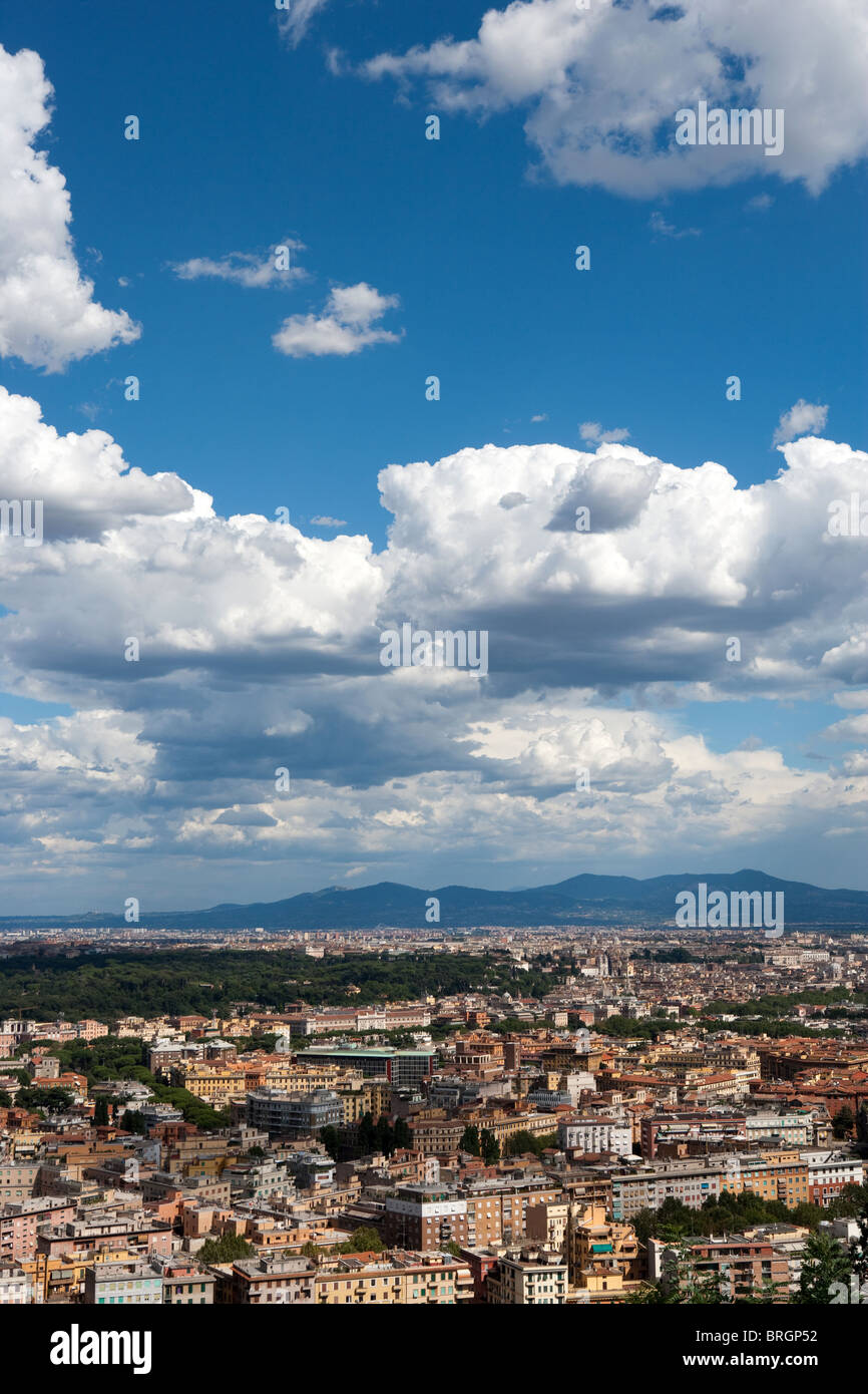 Rom-Hight anzeigen Stadtbild bewölktem Himmel Panorama Monte Mario Hügel Mary Mounth Stockfoto