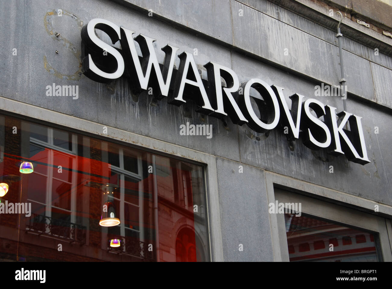 Melden Sie bei Swarovski Shop Maastricht Niederlande Stockfoto