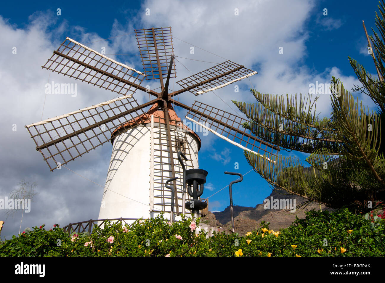 Windmühle, Gran Canaria, Kanarische Inseln, Spanien Stockfoto