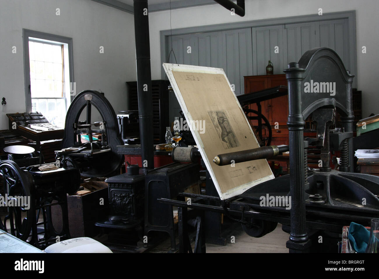 Vintage-Druck-Presse-Maschine Stockfoto