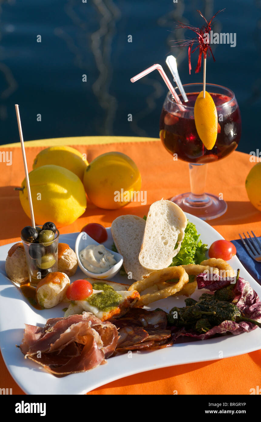 Restaurant in Puerto Mogan, Gran Canaria, Kanarische Inseln, Spanien Stockfoto