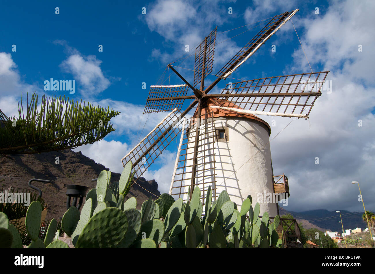 Windmühle, Gran Canaria, Kanarische Inseln, Spanien Stockfoto