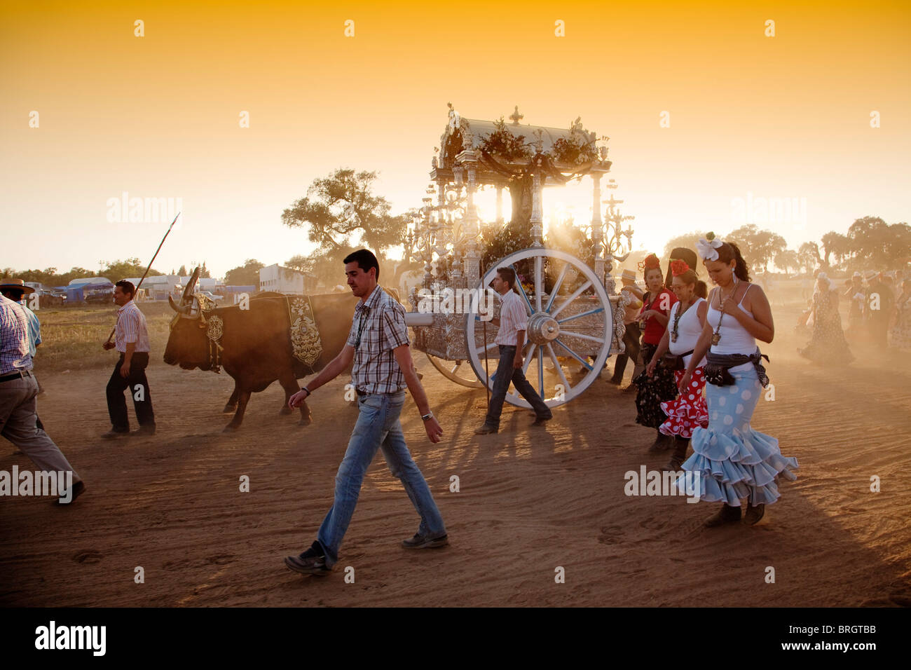 Compostela Haciendo el Camino del El Rocio Villamanrique Sevilla Andalusien España Pilgerweg von El Rocio Andalusien Spanien Stockfoto