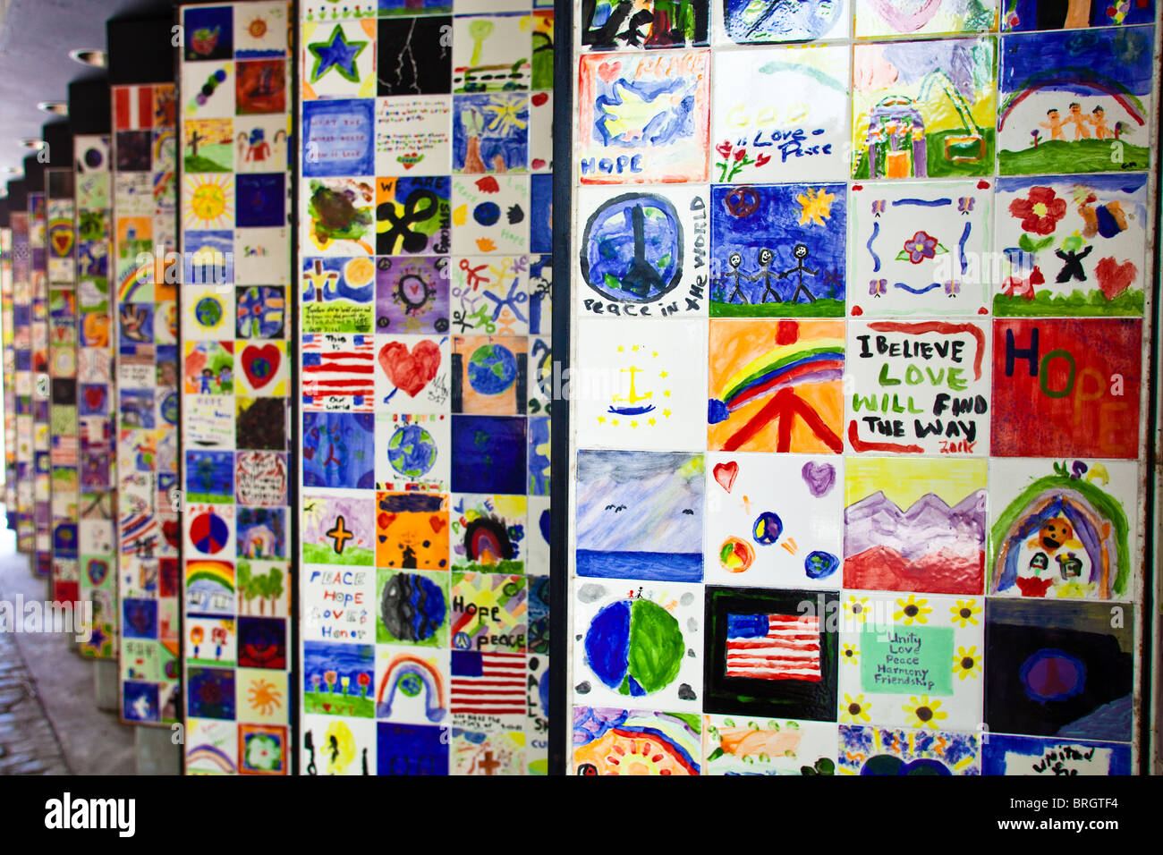Mauer der Hoffnung, Hommage an die Opfer der 9.11 Stockfoto