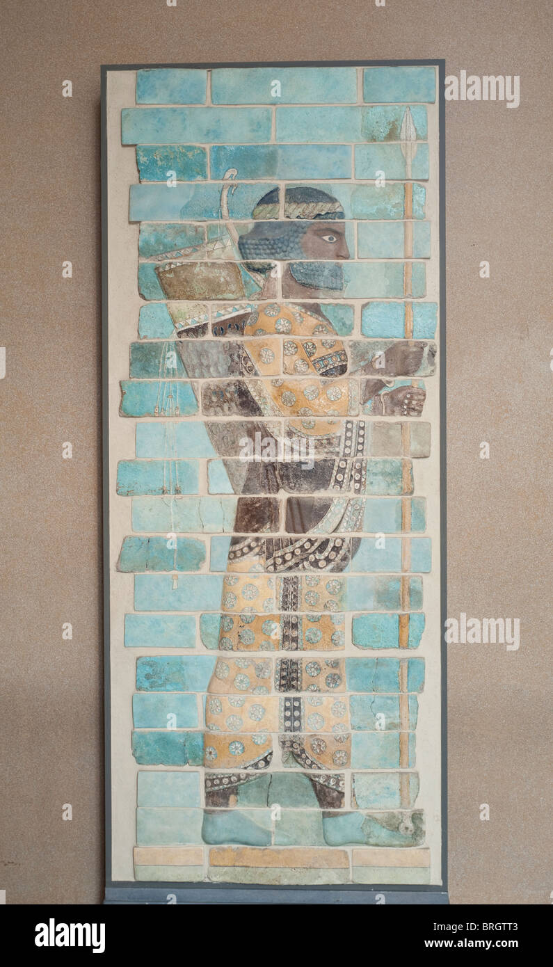 Fries von Bogenschützen aus dem Palast der persische König Darius der große in Susa, ca 510BC, emaillierte Ziegel. Stockfoto