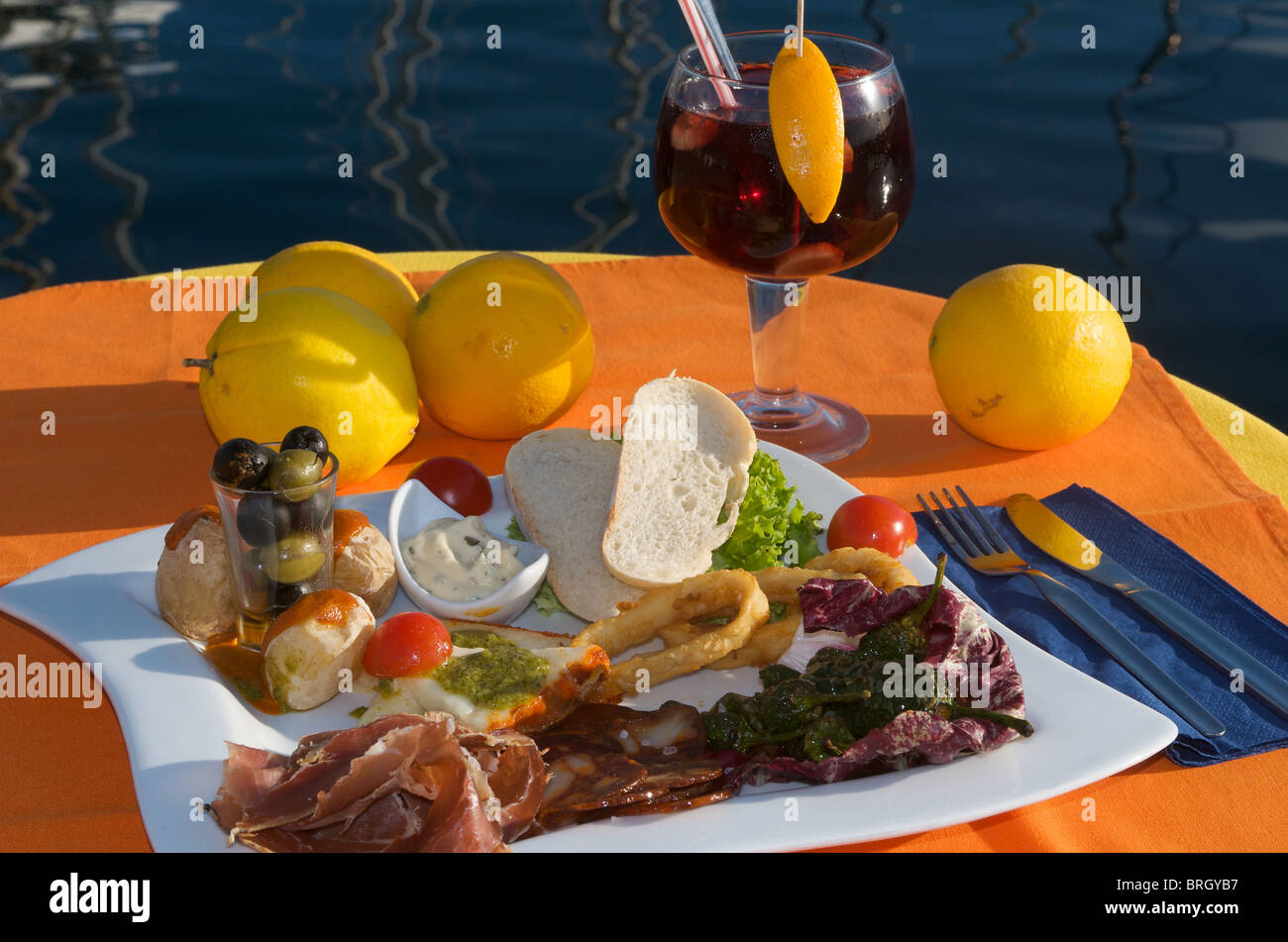 Restaurant in Puerto Mogan, Gran Canaria, Kanarische Inseln, Spanien Stockfoto