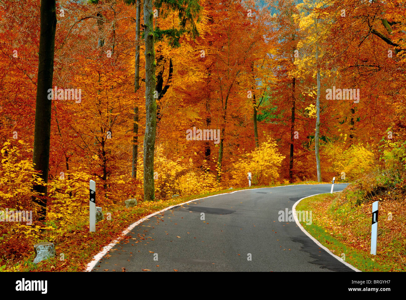 Deutschland Herbst im Odenwald Stockfotografie Alamy