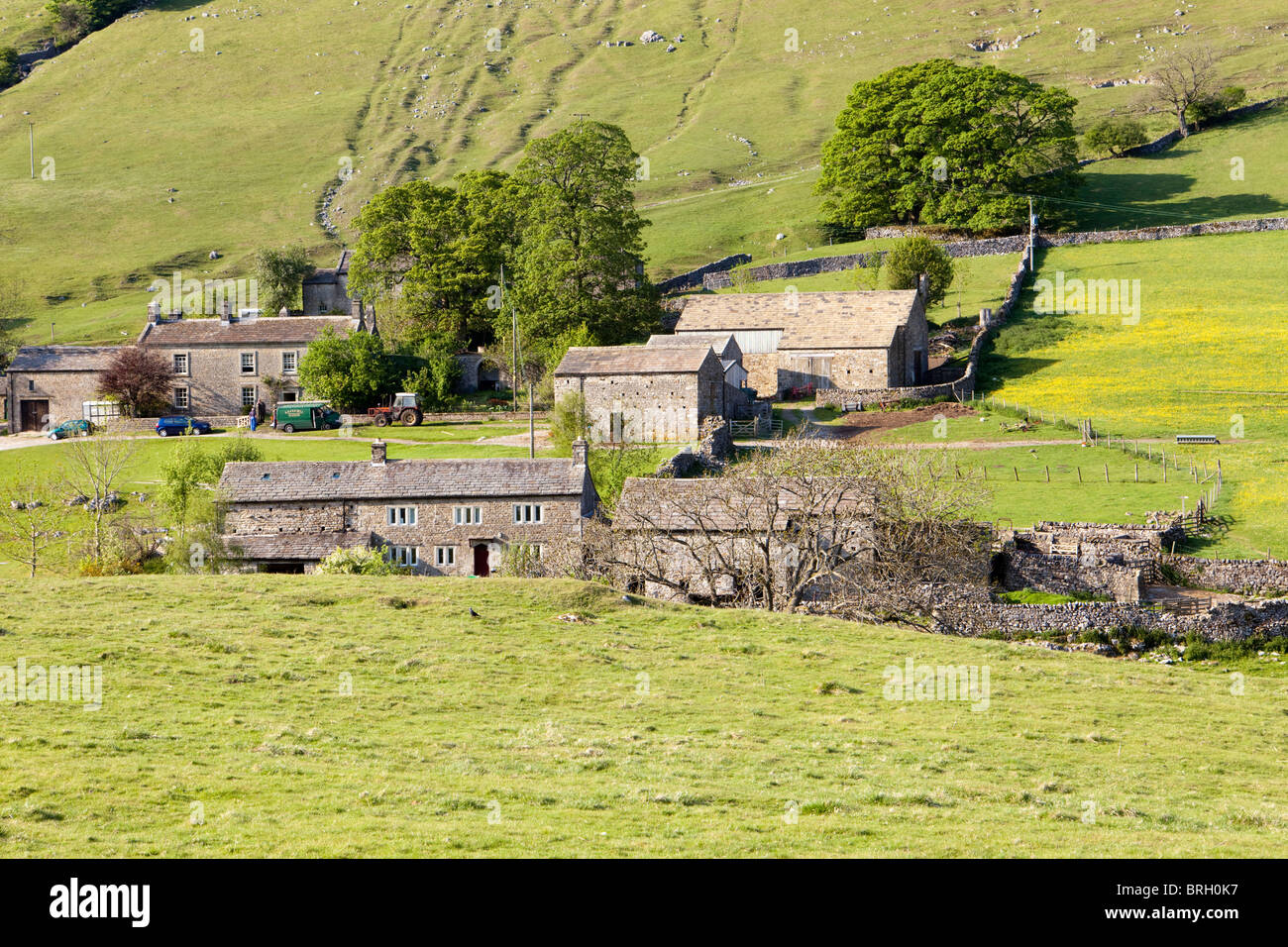 Die Farm in Yockenthwaite in Langstrothdale in der Yorkshire Dales National Park, North Yorkshire Stockfoto