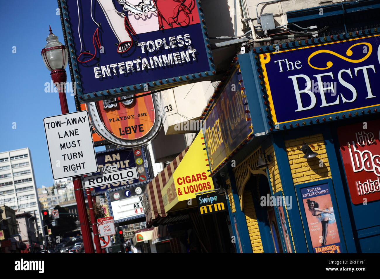 Erwachsenen Theater und Stripclubs in North Beach in San Francisco in Kalifornien, USA Stockfoto