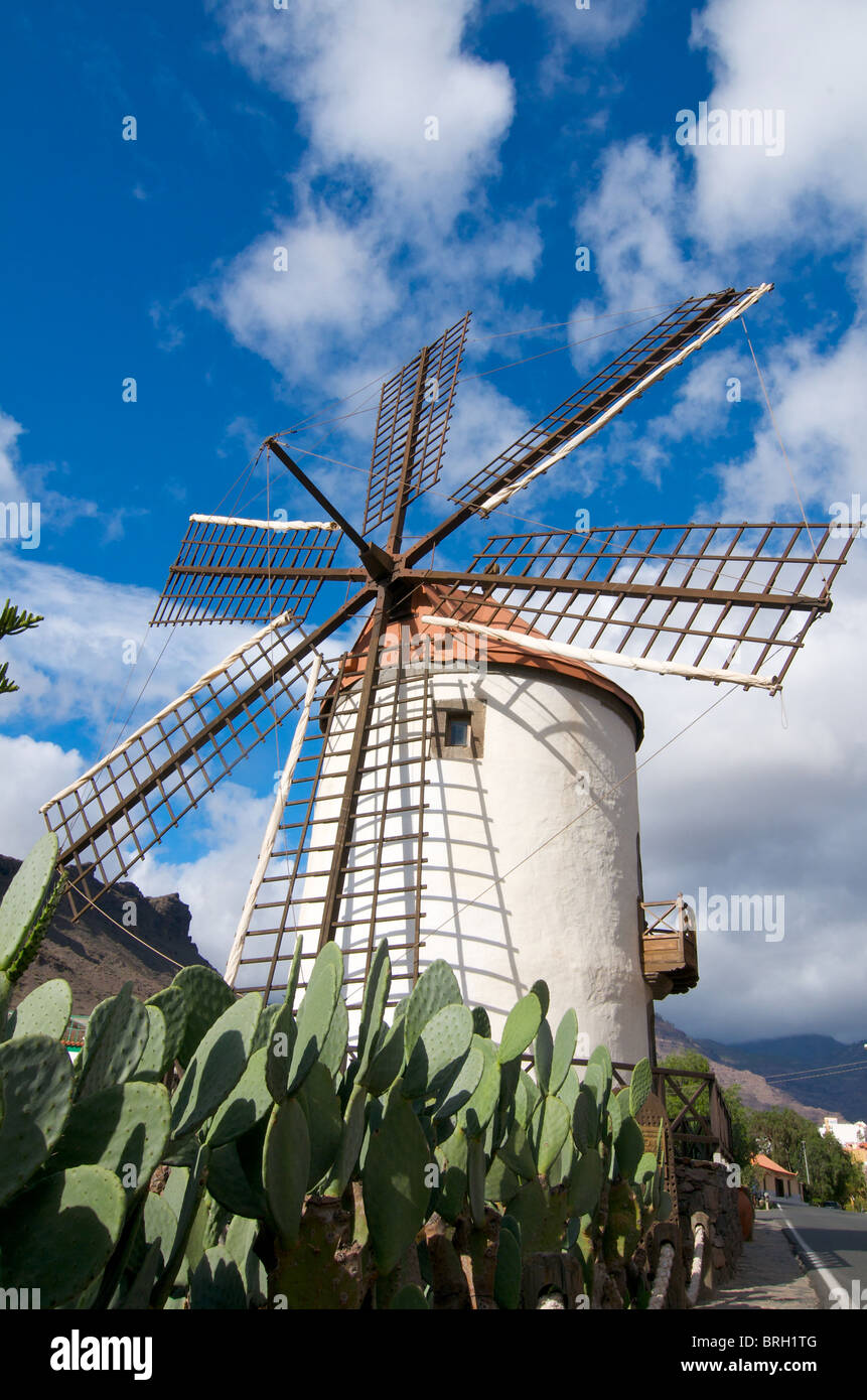 Windmühle, Gran Canaria, Kanarische Inseln, Spanien Stockfoto