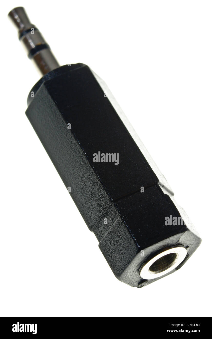 3,5 mm Buchse Adapter Schwarz Stockfoto