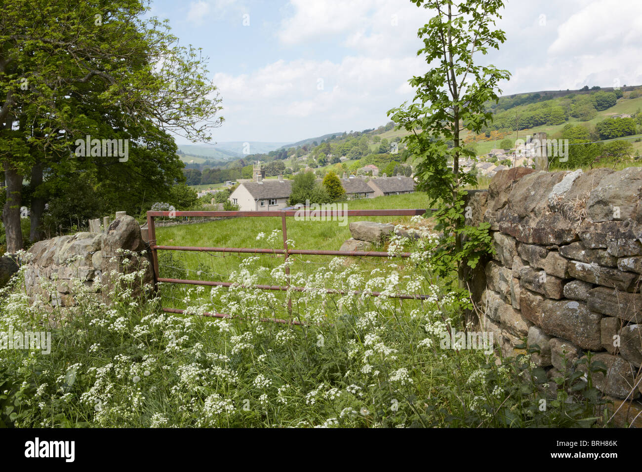 Blick oben Pateley Brücke in Richtung Nidderdale, North Yorkshire Stockfoto