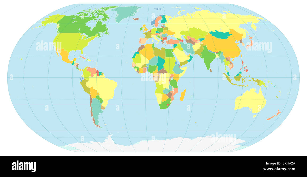 Abbildung der Welt, Darstellung der politischen Welt Stockfoto
