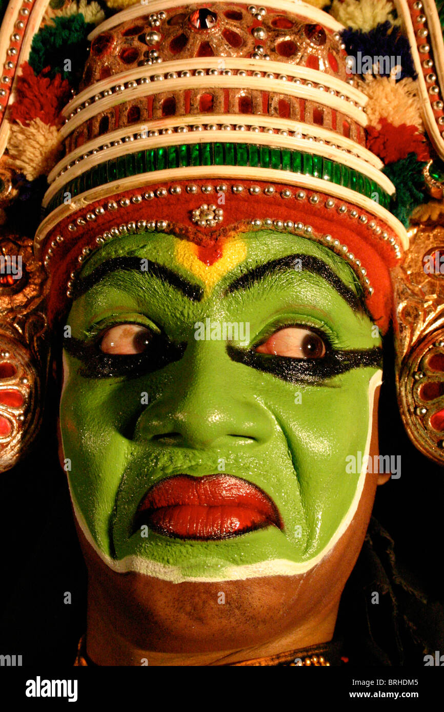 Kathakali Tänzer führt in Kerala, Süd-west Indien Stockfoto