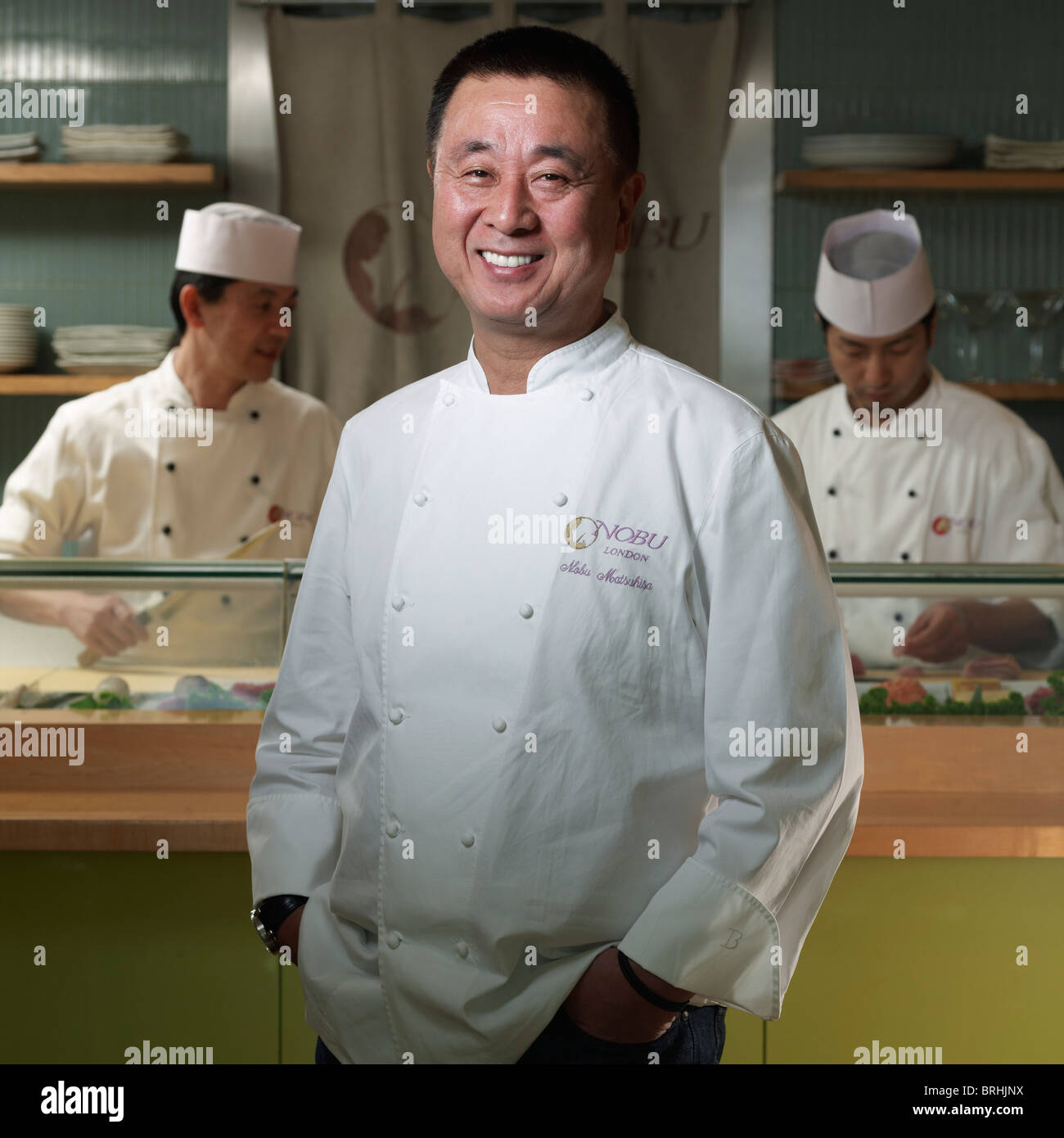 Nobuyuki "Nobu" Matsuhisa ist ein Starkoch und japanischen restaurateur Stockfoto