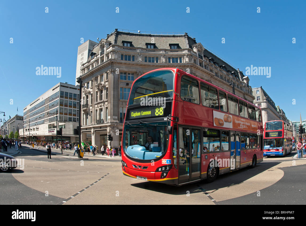 Oxford Circus und London Busse Stockfoto