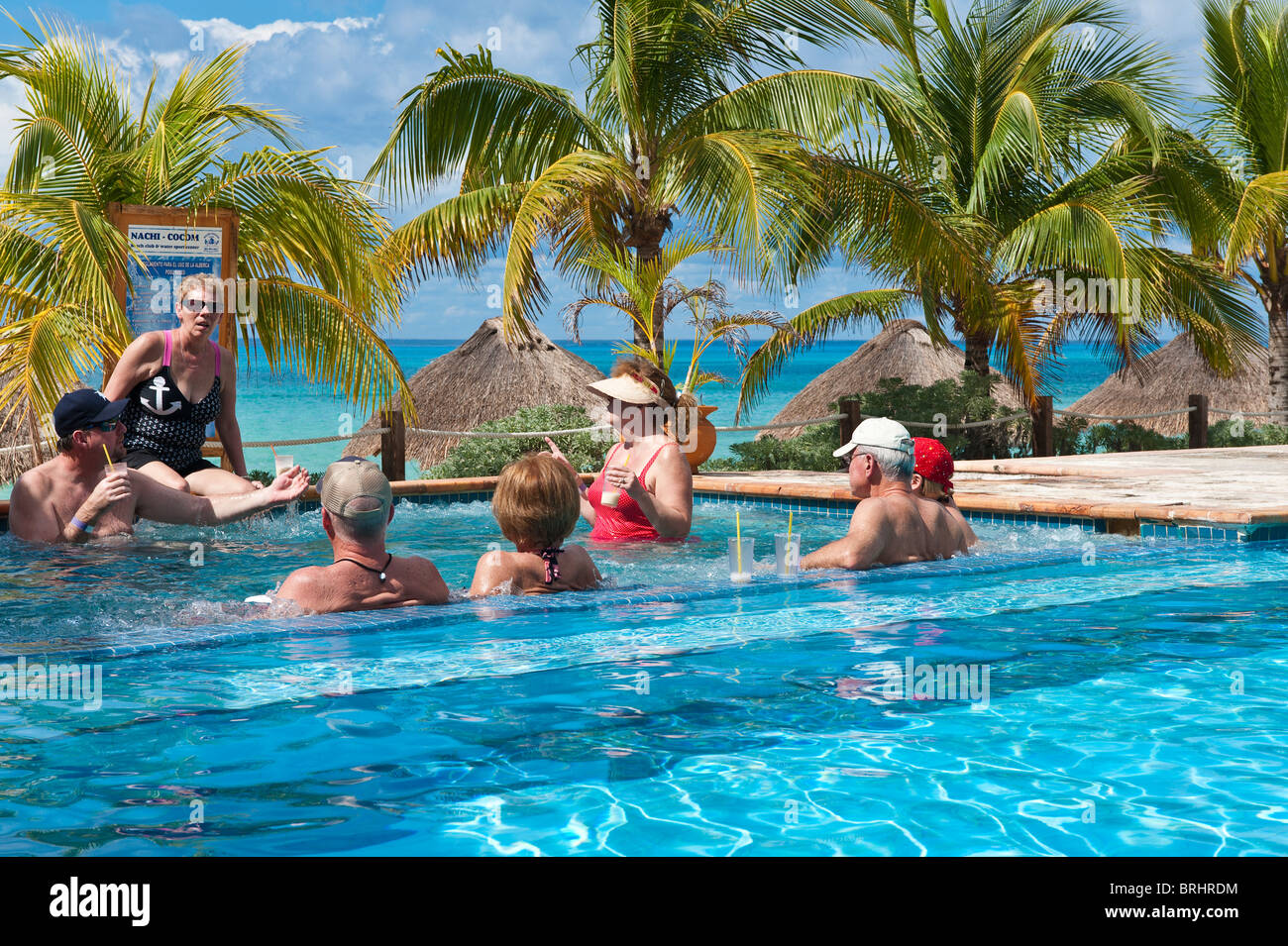 Mexiko, Cozumel. Playa Mia Grand Beach Park, Isla Cozumel, Cozumel Island. Stockfoto