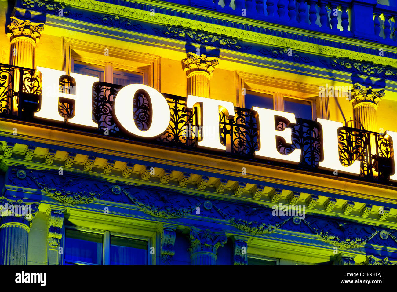 Frankreich, Paris, Hotel Schild Stockfoto