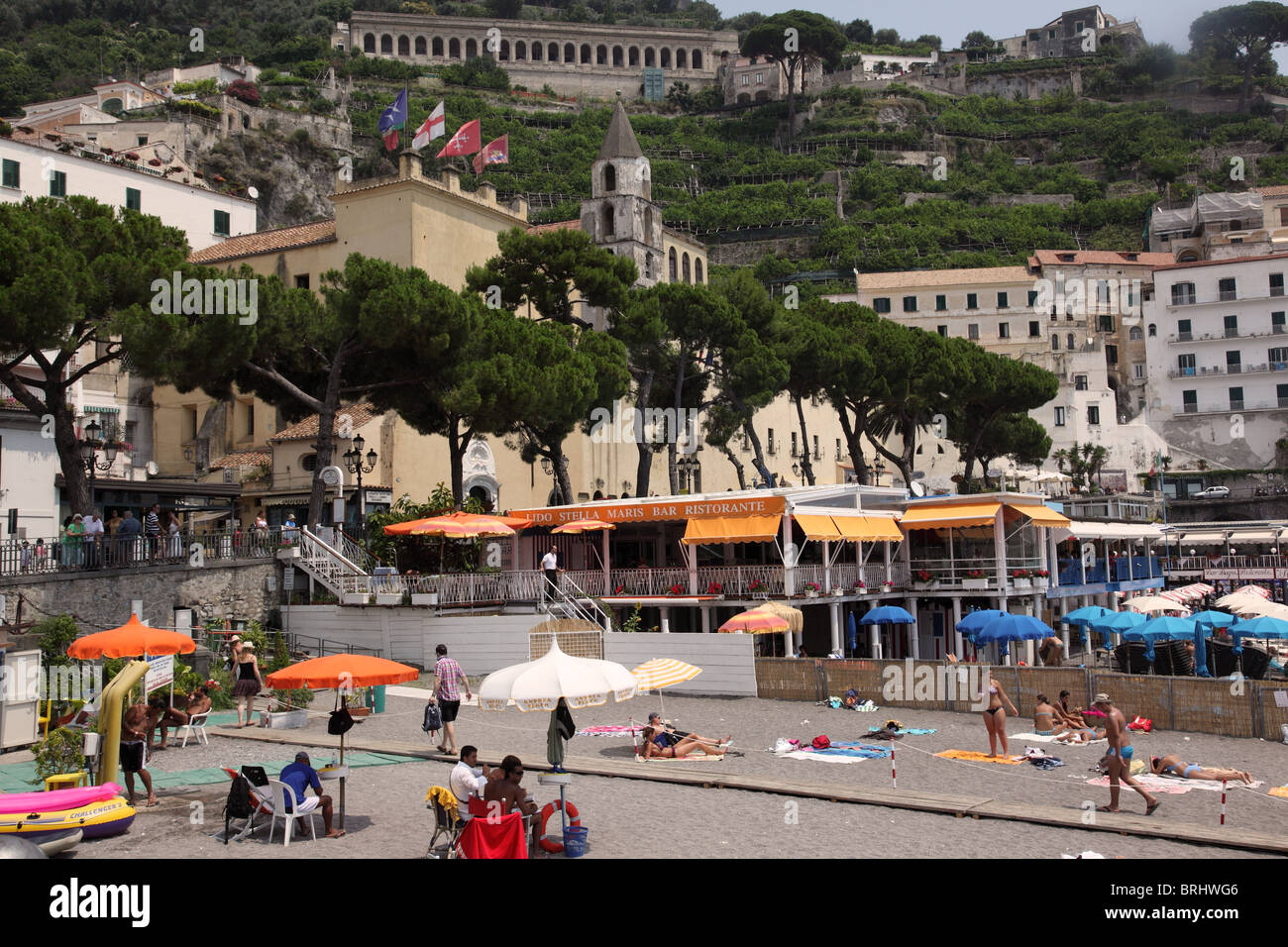 Amalfi Touristenstrand, Italien Stockfoto