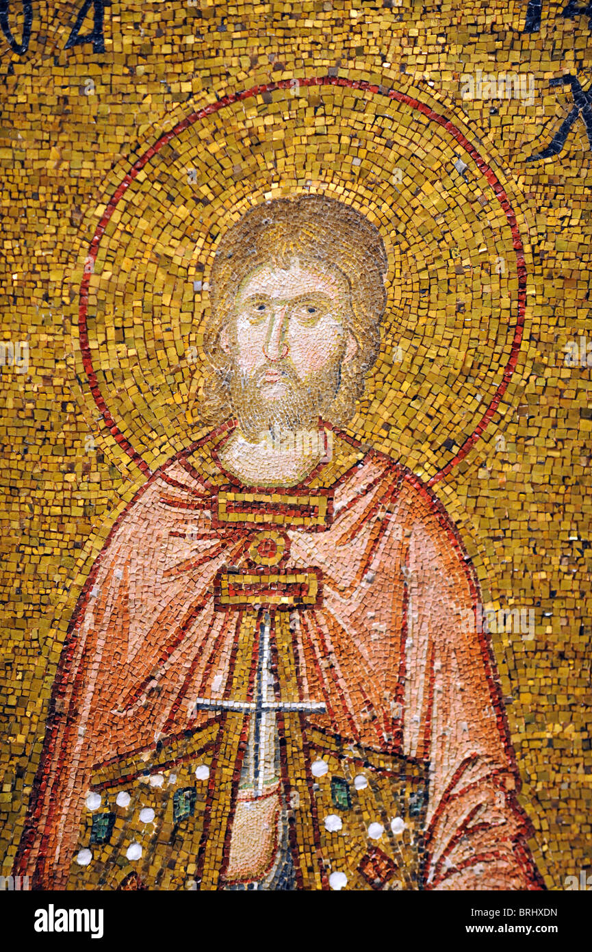 Ein Mosaik des heiligen Tarachus in der Chora-Kirche in Istanbul Stockfoto