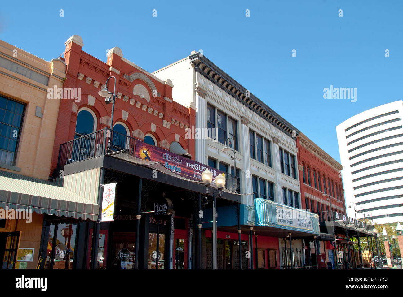 Crockett Street Entertainment District in Beaumont, Texas, USA