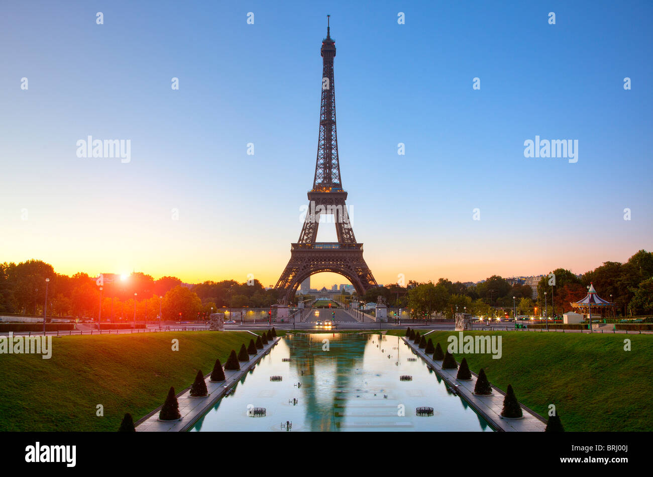 Europa, Frankreich, Paris, Esplanade du Trocadéro und Eiffelturm Stockfoto
