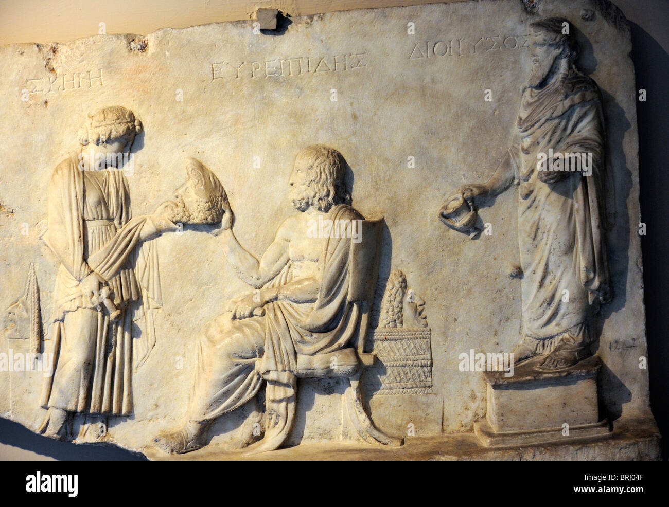 Erleichterung für die Ehre des Schriftstellers Tragödie Euripides aus Smyrna spät 1. Jahrhundert v. Chr. - 1. Jh. n. Chr. Stockfoto