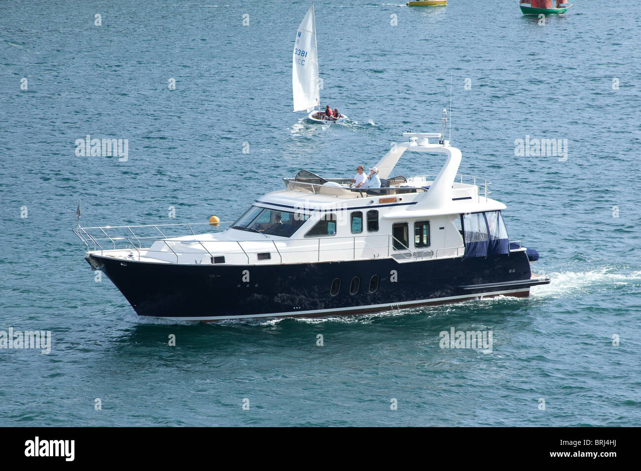 Luxus Motorboot Salcombe, Devon, Vereinigtes Königreich. Stockfoto