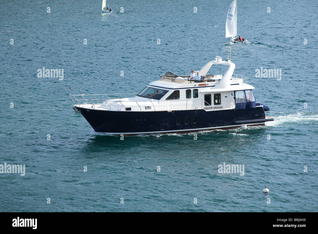 Luxus Motorboot Salcombe, Devon, Vereinigtes Königreich. Stockfoto