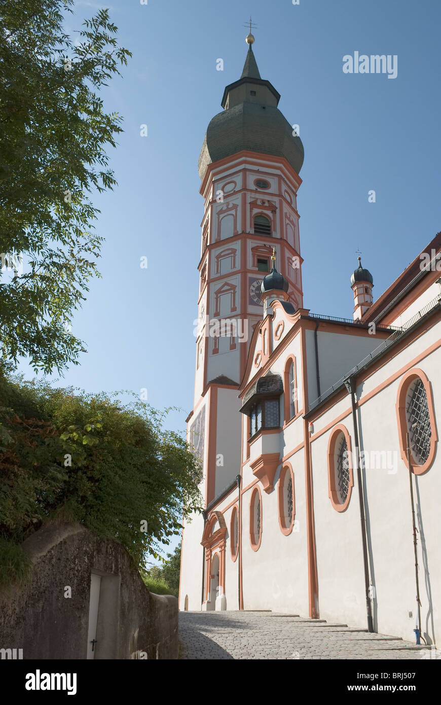 Kirche des Klosters Andechs in Bayern Stockfoto