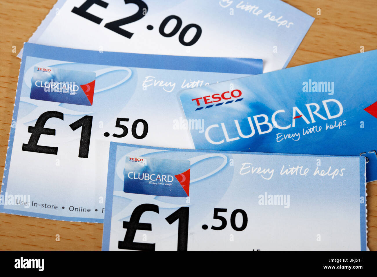 Tesco Clubcard und Clubcard-Gutscheine Stockfoto