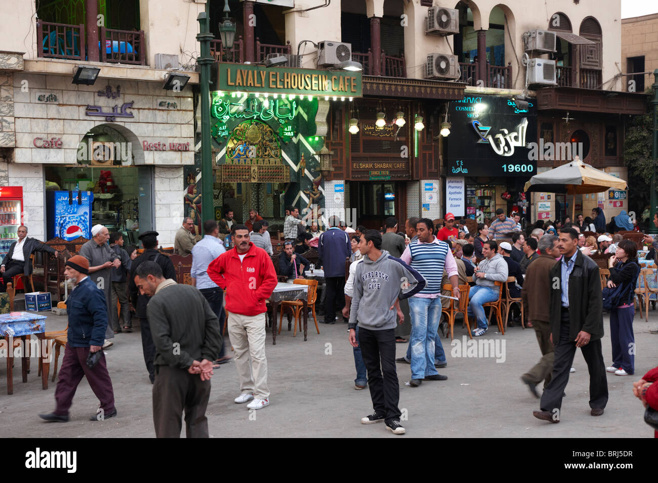 Coffee-Shops bei Khan al Khalili, Bazar in Kairo, Ägypten, Afrika Stockfoto