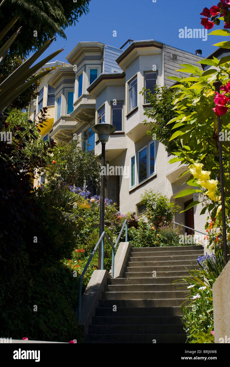 Schritte in Nordstrand Nachbarschaft, San Francisco, Kalifornien, USA Stockfoto