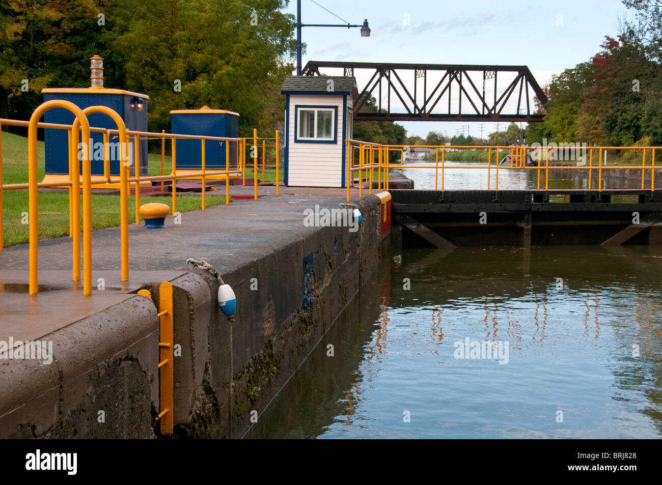 Erie-Kanal sperren. Stockfoto