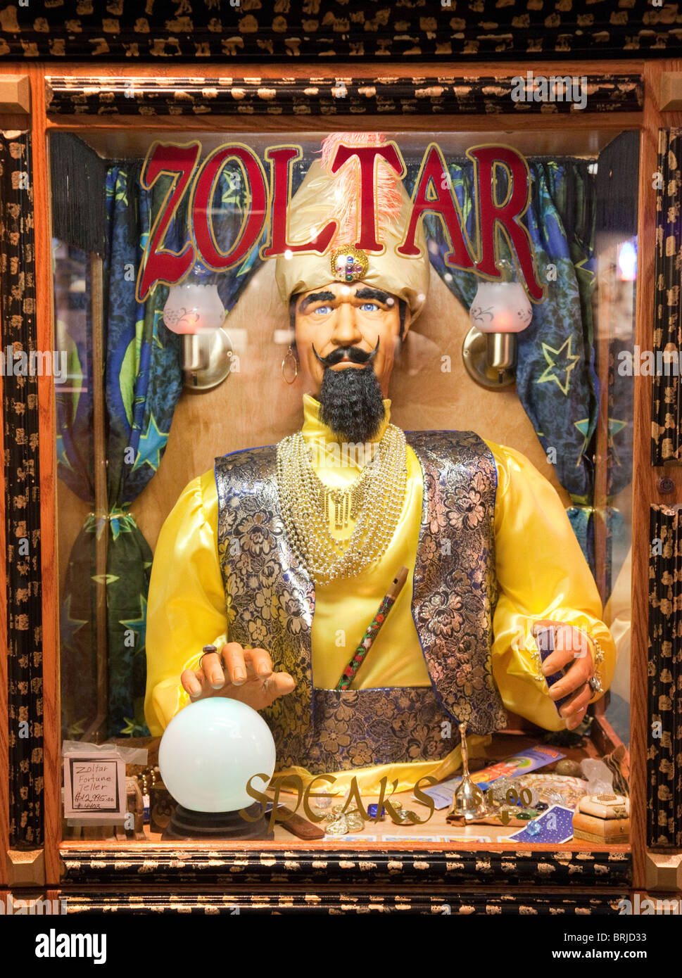 Nahaufnahme von einem Zoltar Wahrsagen Maschine in den Forum Shops, Caesars Palace Hotel, dem Strip, Las Vegas USA Stockfoto