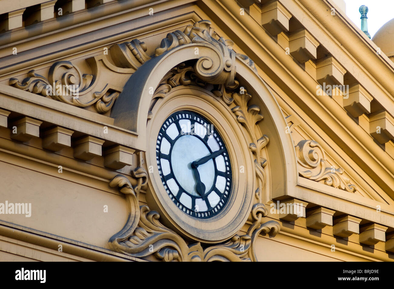 Flinders Street Station Uhr, Melbourne CBD, Victoria, Australien Stockfoto