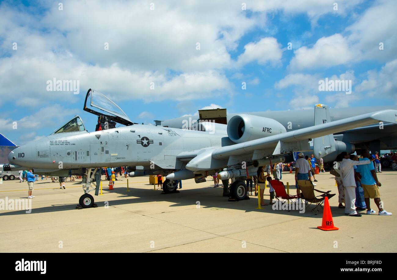 US Air Force a-10 Thunderbolt II, Einzelsitz, zweimotorigen, geraden Jet Flugzeugen für Bodenziele Stockfoto
