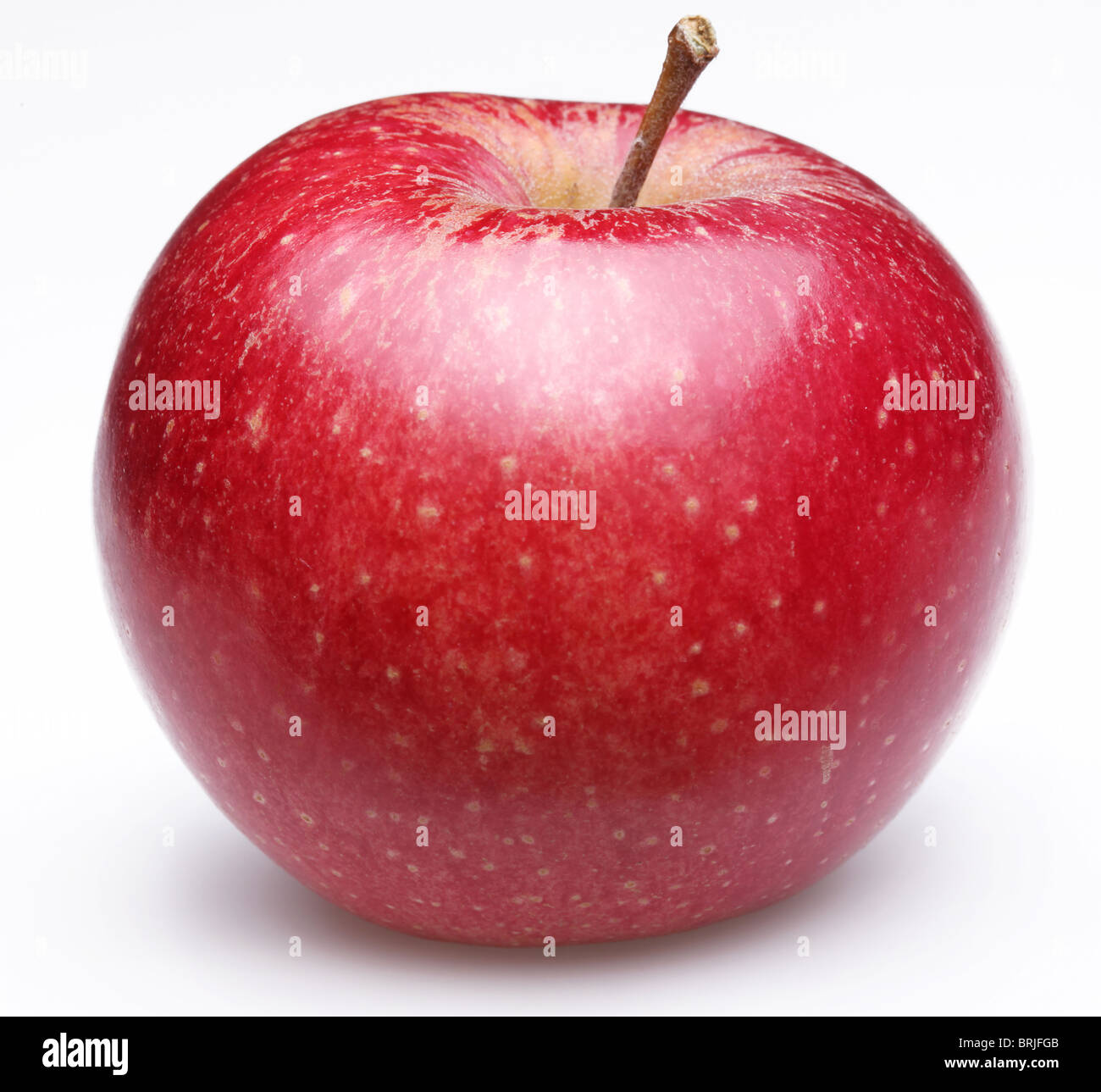 Reifer roter Apfel. Isoliert auf weißem Hintergrund Stockfoto