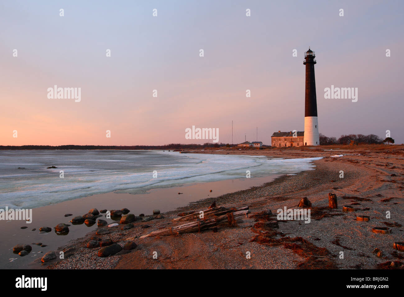 Sõrve Leuchtturm, Sõrve Halbinsel, Saaremaa, Estland Stockfoto