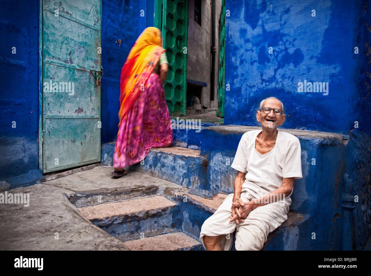 Einem indischen Ehepaar in Jodhpur, Rajasthan Stockfoto